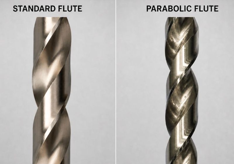 standard flute vs. parabolic flute